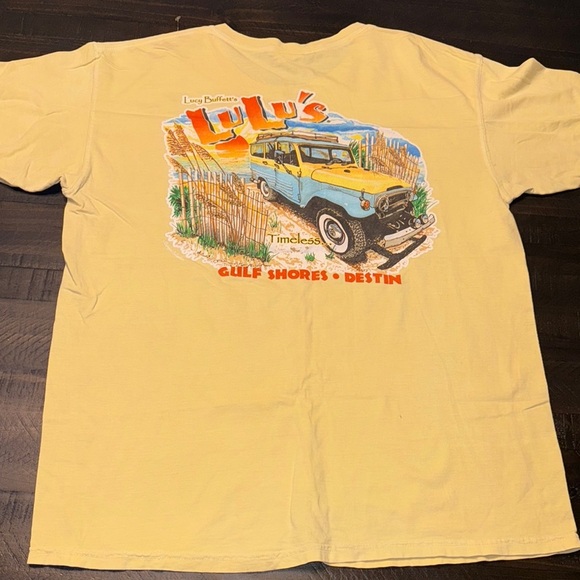 Lucy Buffett’s LuLu’s Destin FL Comfort Colors Yellow S/S Graphic Tee Shirt Lrg - Picture 1 of 5
